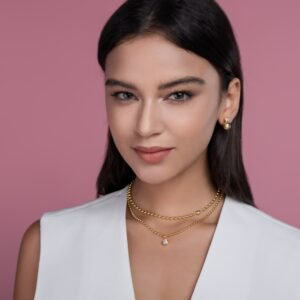 1-carat High-quality Morganite Pendant Necklace With Collar Chain