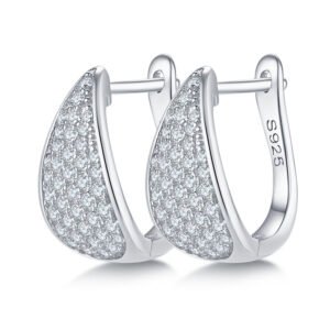 Rounded Moissanite Studded Earrings
