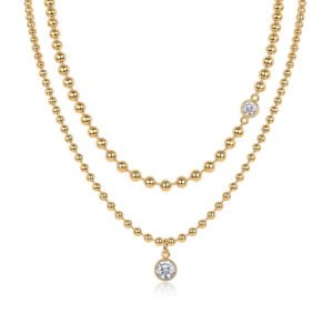 1-carat High-quality Morganite Pendant Necklace With Collar Chain