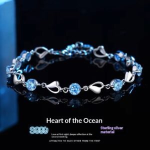 Silver Heart Of The Ocean Bracelet