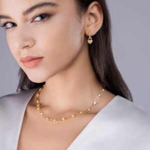 0.3 Carat Moissanite Pendant Linked Necklace