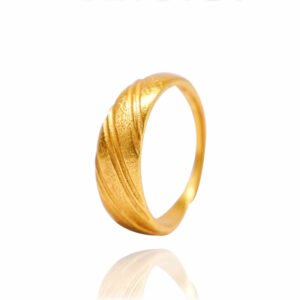 Gold Dome Croissant Band Ring