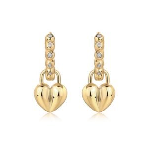 Rotating Love Hearts Moissanite Earrings