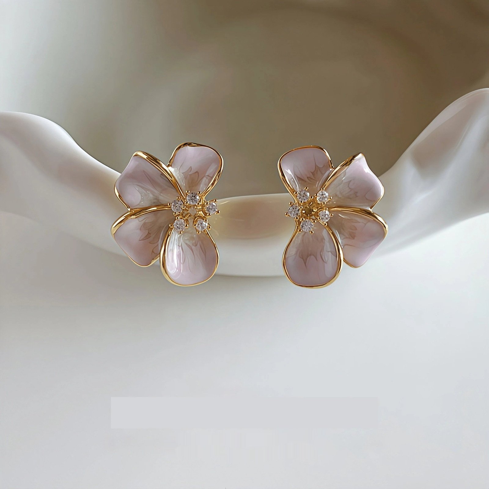 Sterling Silver Drop-Glaze Flower Earrings - Image 4